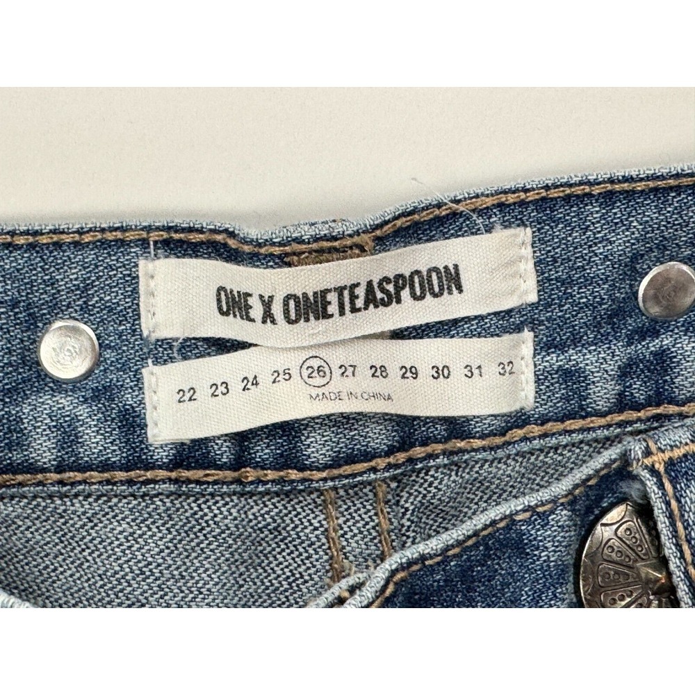 Oneteaspoon Awesome Baggies Jeans‎ Women 26 Flaw* Embellished Distressed Cotton - Picture 3 of 16